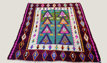 Load image into Gallery viewer, 5x6 Vintage Northern Anatolian Turkish Handwoven Kilim Rug | Vibrant Colors Geometric Design | SKU 720
