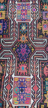 Load image into Gallery viewer, 3x7 Vintage South Eastern Anatolian Handwoven Kilim Rug | Vibrant Colors Scattered Geometric Designs | SKU 731
