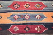 Load image into Gallery viewer, 5x9 Vintage Eastern Anatolian &#39;Sivas&#39; Turkish Kilim Area Rug | Designed in Stripes Symmetrical Diamond Motifs Geometric Design | SKU 104
