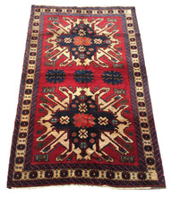 Load image into Gallery viewer, 5x8 Vintage Eastern Anatolian &#39;Kars&#39; Turkish Area Rug | Eagle Kazak Design Double Medallion Vibrant Colors Geometric Design | SKU 180
