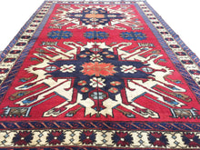 Load image into Gallery viewer, 5x8 Vintage Eastern Anatolian &#39;Kars&#39; Turkish Area Rug | Eagle Kazak Design Double Medallion Vibrant Colors Geometric Design | SKU 180
