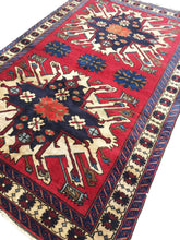 Load image into Gallery viewer, 5x8 Vintage Eastern Anatolian &#39;Kars&#39; Turkish Area Rug | Eagle Kazak Design Double Medallion Vibrant Colors Geometric Design | SKU 180

