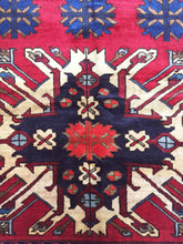 Load image into Gallery viewer, 5x8 Vintage Eastern Anatolian &#39;Kars&#39; Turkish Area Rug | Eagle Kazak Design Double Medallion Vibrant Colors Geometric Design | SKU 180
