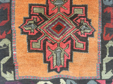 Load image into Gallery viewer, 3x10 Vintage South Eastern Anatolian &#39;Herki&#39; Turkish Runner | Geometric Medallion Design Vibrant Colors Stylized Border | SKU 183
