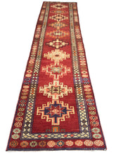 Load image into Gallery viewer, 3x12 Vintage South Eastern Anatolian &#39;Herki&#39; Turkish Runner | Geometric Repeating Medallion Design Vibrant Colors Floral Border | SKU 185
