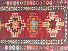 Load image into Gallery viewer, 3x12 Vintage South Eastern Anatolian &#39;Herki&#39; Turkish Runner | Geometric Repeating Medallion Design Vibrant Colors Floral Border | SKU 185

