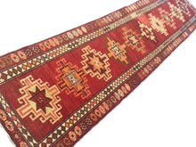 Load image into Gallery viewer, 3x12 Vintage South Eastern Anatolian &#39;Herki&#39; Turkish Runner | Geometric Repeating Medallion Design Vibrant Colors Floral Border | SKU 185
