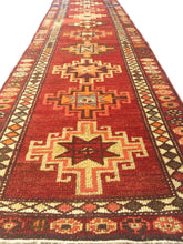 Load image into Gallery viewer, 3x12 Vintage South Eastern Anatolian &#39;Herki&#39; Turkish Runner | Geometric Repeating Medallion Design Vibrant Colors Floral Border | SKU 185
