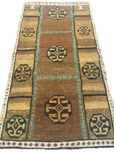 Load image into Gallery viewer, 4x7 Vintage Eastern Anatolian &#39;Kars&#39; Turkish Area Rug | Geometric Design Tribal Motifs Earthy Colors  | SKU 187
