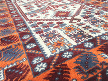 Load image into Gallery viewer, 4x6 Vintage Western Anatolian &#39;Yagcibedir&#39; Turkish Area Rug | Bold Medallion Design Light Field Vibrant Border  | SKU 202
