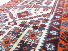 Load image into Gallery viewer, 4x6 Vintage Western Anatolian &#39;Yagcibedir&#39; Turkish Area Rug | Bold Medallion Design Light Field Vibrant Border  | SKU 202
