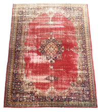 Load image into Gallery viewer, 8x11 Vintage Western Anatolian Oushak Style &#39;Demirci&#39; Turkish Area Rug | Intricate Medallion Spacious Field Muted Colors Floral Border  | SKU 203
