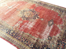 Load image into Gallery viewer, 8x11 Vintage Western Anatolian Oushak Style &#39;Demirci&#39; Turkish Area Rug | Intricate Medallion Spacious Field Muted Colors Floral Border  | SKU 203
