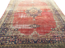 Load image into Gallery viewer, 8x11 Vintage Western Anatolian Oushak Style &#39;Demirci&#39; Turkish Area Rug | Intricate Medallion Spacious Field Muted Colors Floral Border  | SKU 203
