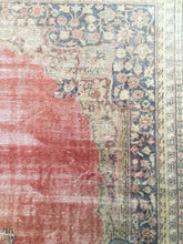 Load image into Gallery viewer, 8x11 Vintage Western Anatolian Oushak Style &#39;Demirci&#39; Turkish Area Rug | Intricate Medallion Spacious Field Muted Colors Floral Border  | SKU 203
