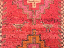 Load image into Gallery viewer, 3x10 Vintage South Eastern Anatolian &#39;Herki&#39; Turkish Area Rug | Triple Medallion Design Spacious Field Lively Colors  | SKU 205
