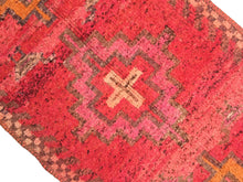 Load image into Gallery viewer, 3x10 Vintage South Eastern Anatolian &#39;Herki&#39; Turkish Area Rug | Triple Medallion Design Spacious Field Lively Colors  | SKU 205
