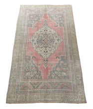 Load image into Gallery viewer, 7x11 Vintage Central Anatolian Oushak Style &#39;Taşpınar&#39; Turkish Area Rug | Bold Medallion Light Muted Colors Floral Motifs Stylized Border | SKU 212
