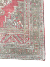 Load image into Gallery viewer, 6x11 Vintage Central Anatolian Oushak Style &#39;Taşpınar&#39; Turkish Area Rug | Bold Medallion Warm Muted Colors Floral Embellishments Stylized Border | SKU 215
