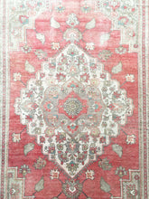 Load image into Gallery viewer, 7x12 Vintage Central Anatolian Oushak Style &#39;Taşpınar&#39; Turkish Area Rug | Diamond Medallion Warm Muted Colors Floral Embellishments Stylized Border | SKU 216
