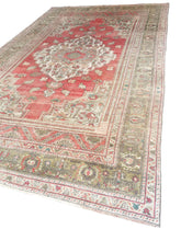 Load image into Gallery viewer, 7x12 Vintage Central Anatolian Oushak Style &#39;Taşpınar&#39; Turkish Area Rug | Diamond Medallion Warm Muted Colors Floral Embellishments Stylized Border | SKU 216

