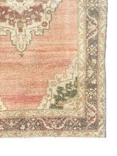 Load image into Gallery viewer, 4x7 Vintage Central Anatolian Oushak Style &#39;Isparta&#39; Turkish Area Rug | Bold Medallion Spacious Field Muted Colors Stylized Border | SKU 220
