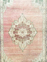 Load image into Gallery viewer, 4x7 Vintage Central Anatolian Oushak Style &#39;Isparta&#39; Turkish Area Rug | Bold Medallion Spacious Field Muted Colors Stylized Border | SKU 220
