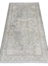 Load image into Gallery viewer, 4x7 Vintage Central Anatolian Oushak Style &#39;Isparta&#39; Turkish Area Rug | Bold Medallion Intricate Design Muted Colors Stylized Border | SKU 221
