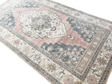 Load image into Gallery viewer, 5x10 Vintage Central Anatolian Oushak Style &#39;Taşpınar&#39; Turkish Area Rug | Bold Medallion Spacious Field Muted Colors Stylized Floral Embellishments | SKU 236
