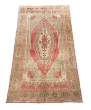 Load image into Gallery viewer, 6x10 Vintage Central Anatolian Oushak Style &#39;Taşpınar&#39; Turkish Area Rug | Bold Medallion Warm Muted Colors Stylized Borders | SKU 237
