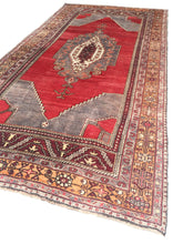 Load image into Gallery viewer, 5x11 Vintage Central Anatolian Oushak Style &#39;Taşpınar&#39; Turkish Area Rug | Bold Medallion Warm Colors Spacious Field Floral Borders | SKU 238
