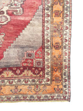Load image into Gallery viewer, 5x9 Vintage Central Anatolian Oushak Style &#39;Taşpınar&#39; Turkish Area Rug | Bold Medallion Warm Colors Spacious Field Floral Border | SKU 240
