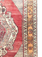 Load image into Gallery viewer, 5x9 Vintage Central Anatolian Oushak Style &#39;Taşpınar&#39; Turkish Area Rug | Bold Medallion Warm Colors Spacious Field Floral Border | SKU 240
