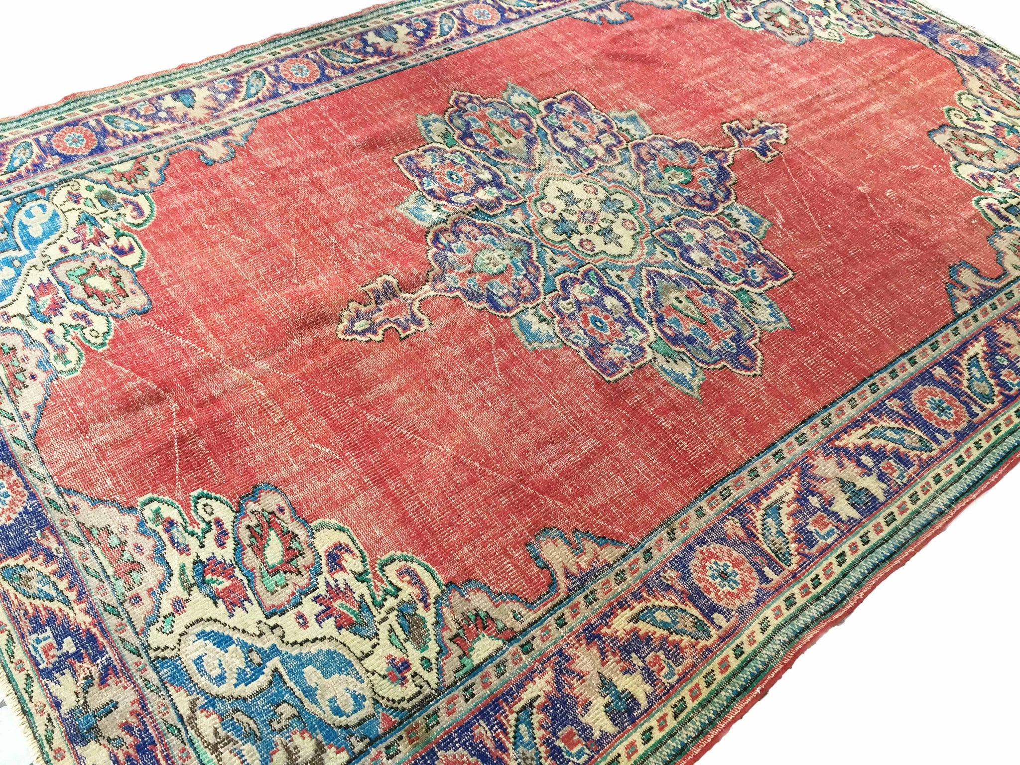 7x11 Vintage Western Anatolian Oushak Style 'Isparta' Turkish Area