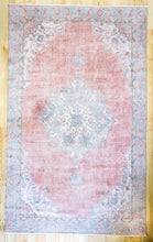 Load image into Gallery viewer, 7x11 Vintage Western Anatolian Oushak Style &#39;Isparta&#39; Turkish Area Rug | Bold Medallion Spacious Field Muted Colors Floral Corner and Border Design | SKU 263

