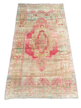 Load image into Gallery viewer, 5x8 Vintage Central Anatolian Oushak Style &#39;Taşpınar&#39; Turkish Area Rug | Bold Medallion Spacious Field Warm Muted Colors Stylized Border | SKU 266
