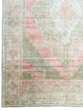 Load image into Gallery viewer, 4x6 Vintage Central Anatolian Oushak Style &#39;Taşpınar&#39; Turkish Area Rug | Diamond Medallion Muted Colors Geometric Design | SKU 268
