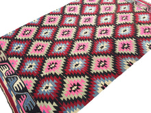 Load image into Gallery viewer, 6x10 Vintage Western Anatolian Turkish Kilim Area Rug | Staggered Symmetrical Tribal Motifs Vibrant Colors | SKU 273

