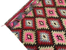 Load image into Gallery viewer, 6x10 Vintage Western Anatolian Turkish Kilim Area Rug | Staggered Symmetrical Tribal Motifs Vibrant Colors | SKU 273

