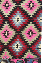 Load image into Gallery viewer, 6x10 Vintage Western Anatolian Turkish Kilim Area Rug | Staggered Symmetrical Tribal Motifs Vibrant Colors | SKU 273
