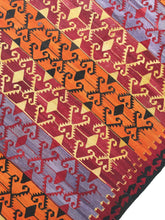 Load image into Gallery viewer, 6x11 Vintage Western Anatolian Turkish Kilim Area Rug | Symmetrical Tribal Motifs Stripe Design Vibrant Colors | SKU 277
