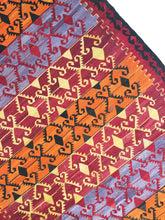 Load image into Gallery viewer, 6x11 Vintage Western Anatolian Turkish Kilim Area Rug | Symmetrical Tribal Motifs Stripe Design Vibrant Colors | SKU 277
