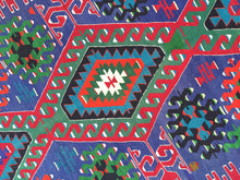 Load image into Gallery viewer, 6x10 Vintage Anatolian Turkish Kilim Area Rug | Three Medallion Tribal Motifs in the Field Bold Colors | SKU 291
