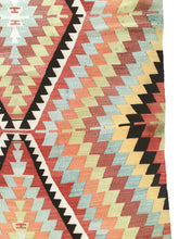 Load image into Gallery viewer, 7x12 Vintage South Western Anatolian Turkish Kilim Area Rug | Staggered Tribal Motifs Vibrant Colors | SKU 307
