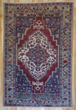 Load image into Gallery viewer, 6x10 Vintage Central Anatolian &#39;Yesilhisar&#39; Turkish Area Rug with large medallion on a bold field and flowers | SKU 328
