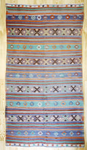 Load image into Gallery viewer, 6x10 Vintage Anatolian Wool Turkish Kilim Area Rug | Stripe design muted colors tribal motifs | SKU 361
