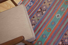 Load image into Gallery viewer, 6x10 Vintage Anatolian Wool Turkish Kilim Area Rug | Stripe design muted colors tribal motifs | SKU 361
