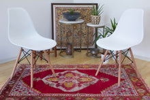 Load image into Gallery viewer, 4x5 Vintage Central Anatolian &#39;Kirsehir&#39; Turkish Area Rug | Bold medallion floral design red field pink accents | SKU 403
