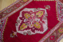 Load image into Gallery viewer, 4x5 Vintage Central Anatolian &#39;Kirsehir&#39; Turkish Area Rug | Bold medallion floral design red field pink accents | SKU 403
