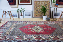 Load image into Gallery viewer, 5x7 Vintage Central Anatolian &#39;Kula&#39; Turkish Area Rug | Bold medallion geometric design earthy colors | SKU 410
